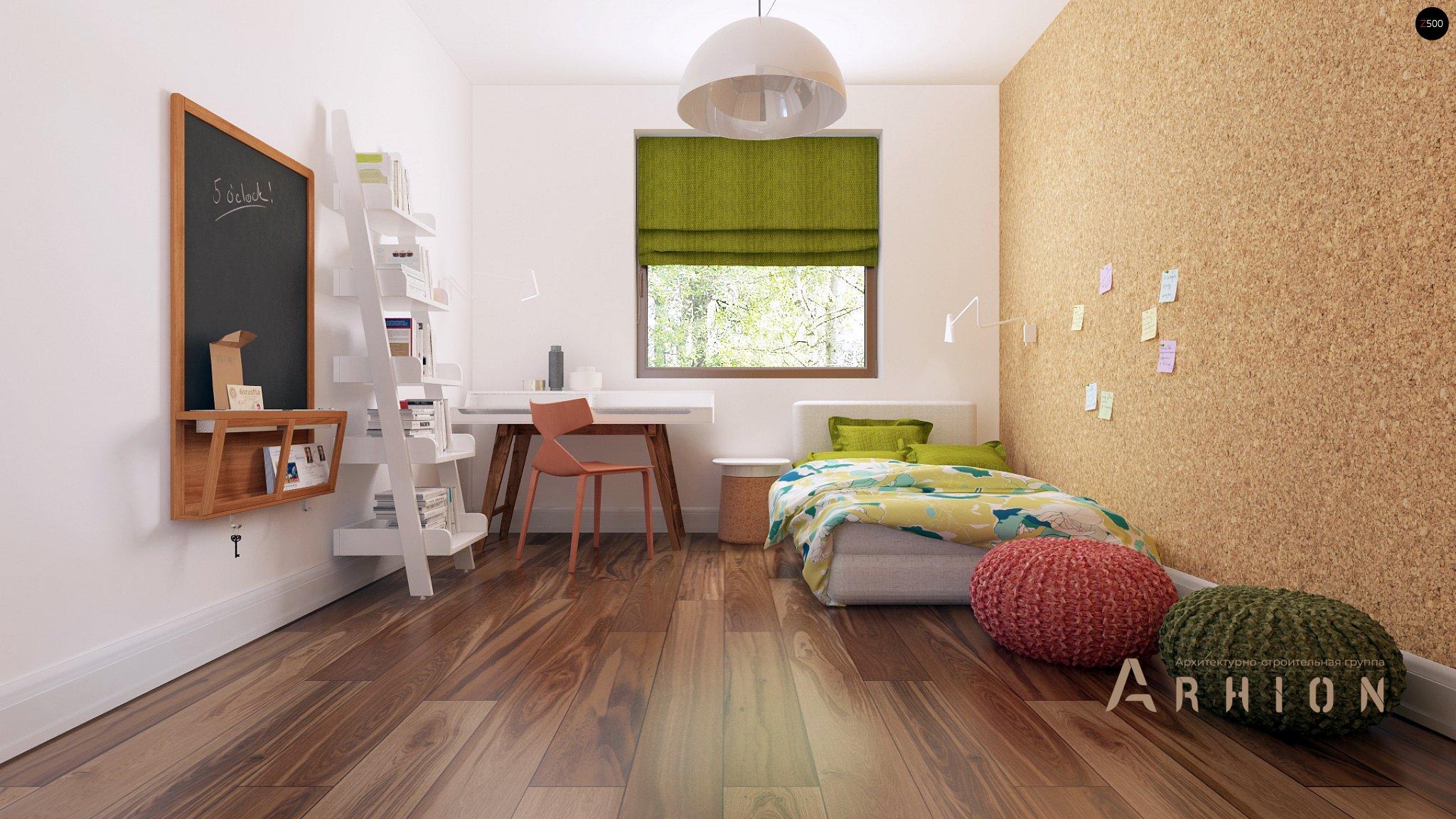 6. Проект одноэтажного дома в европейском стиле с двускатной кровлей, Z91 GP, площадью - 149 кв c терассой, гаражом